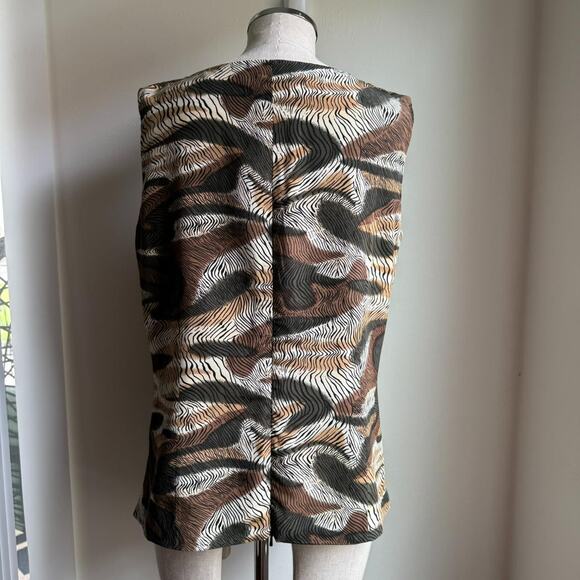 Jacobson’s Petite Vintage 90s Silk Animal Print Top 12P - Picture 6 of 7